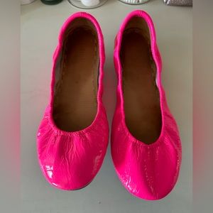 Pop Pink Patent Tieks Size 10 EUC